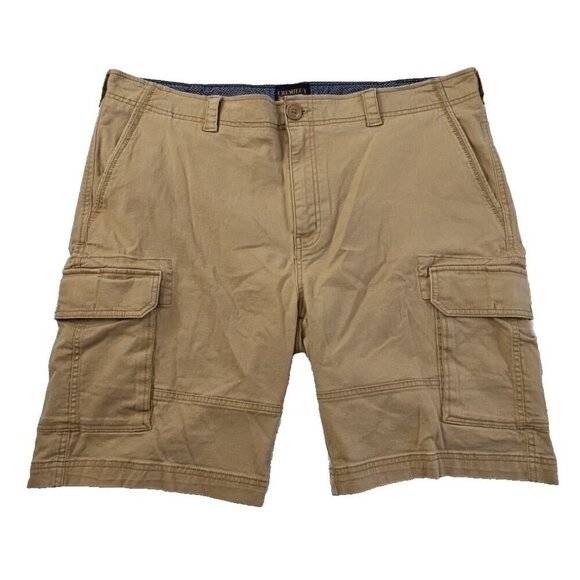 Cremieux Premium Denim Men's Cargo Shorts 42W Stretch Khaki Six Pockets EUC LN - Picture 1 of 13